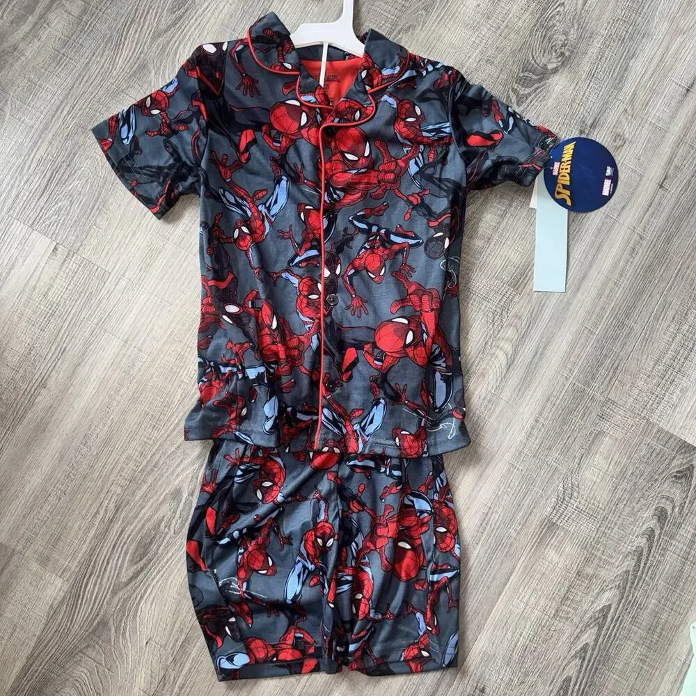 Marvel Spider-Man Boys Pajama Set Size 6/7 S Flame Resistant NWT